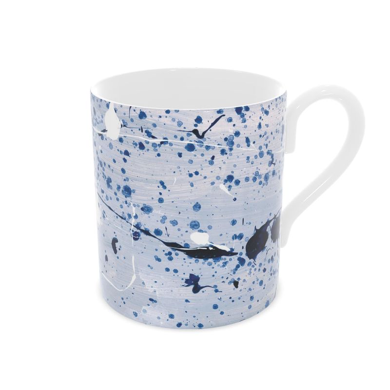 Blue Paint Splashes - Bone China Mug