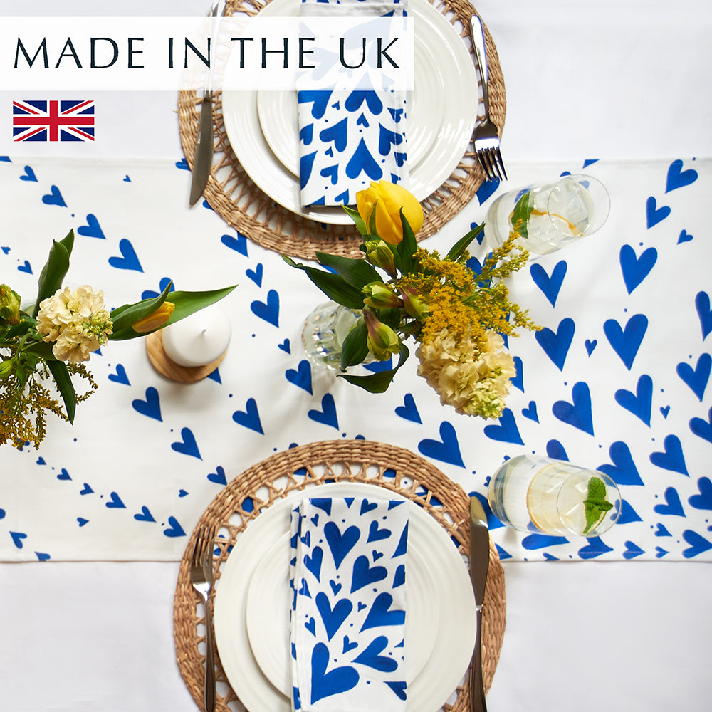 Blue Hearts Table Runner