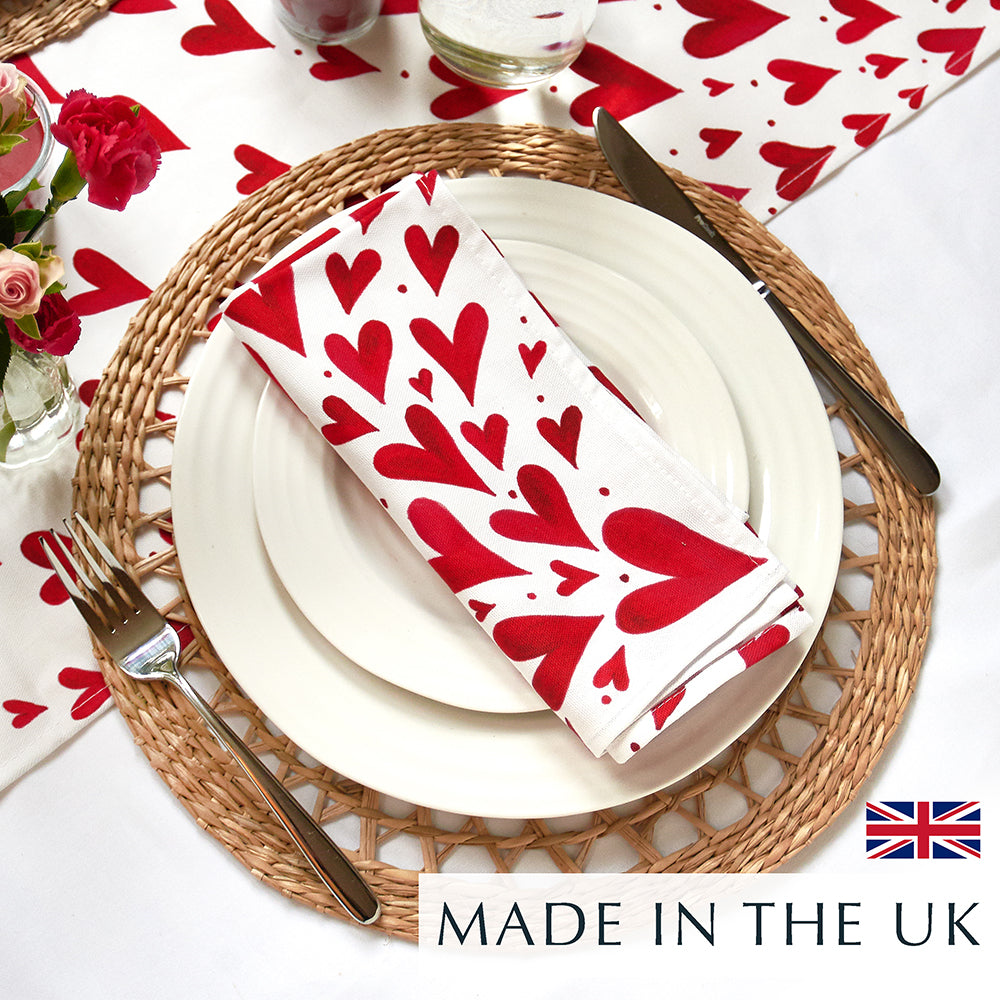 Red Hearts Cloth Napkin