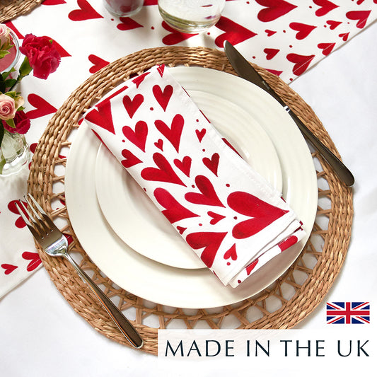 Red Hearts Cloth Napkin