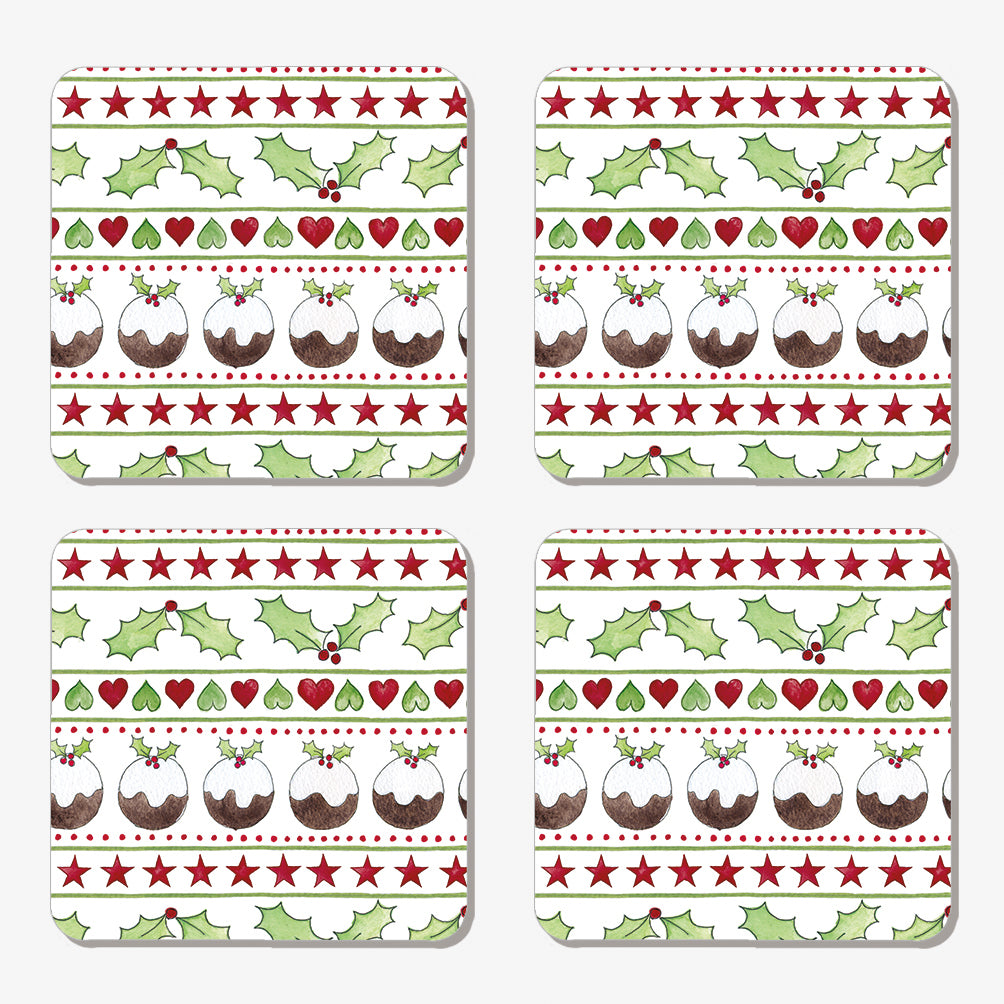 4 Christmas Pudding Coasters