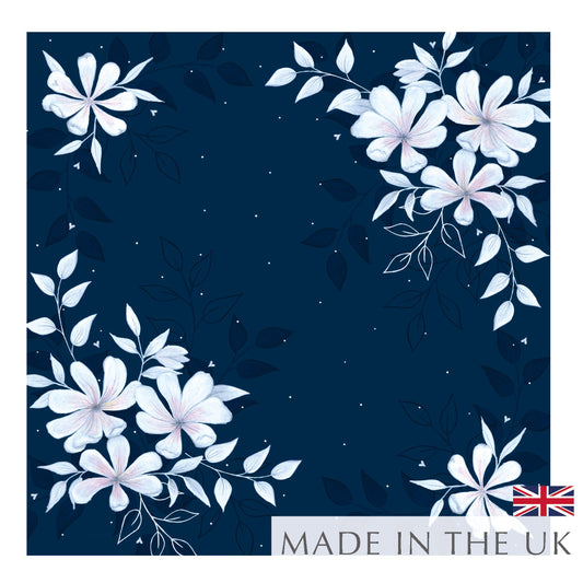 Navy floral cloth napkin