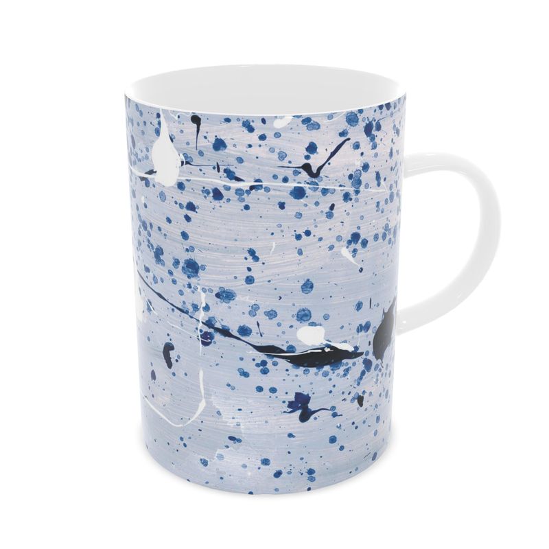 Blue Paint Splashes - Bone China Mug