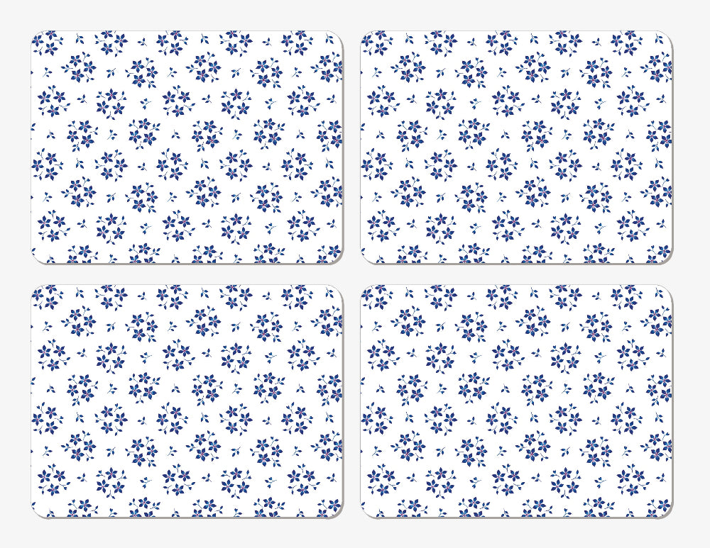 Blue Ditsy Floral Placemat, set of 4