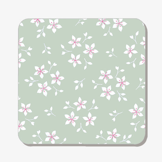 Green Ditsy Floral Coaster