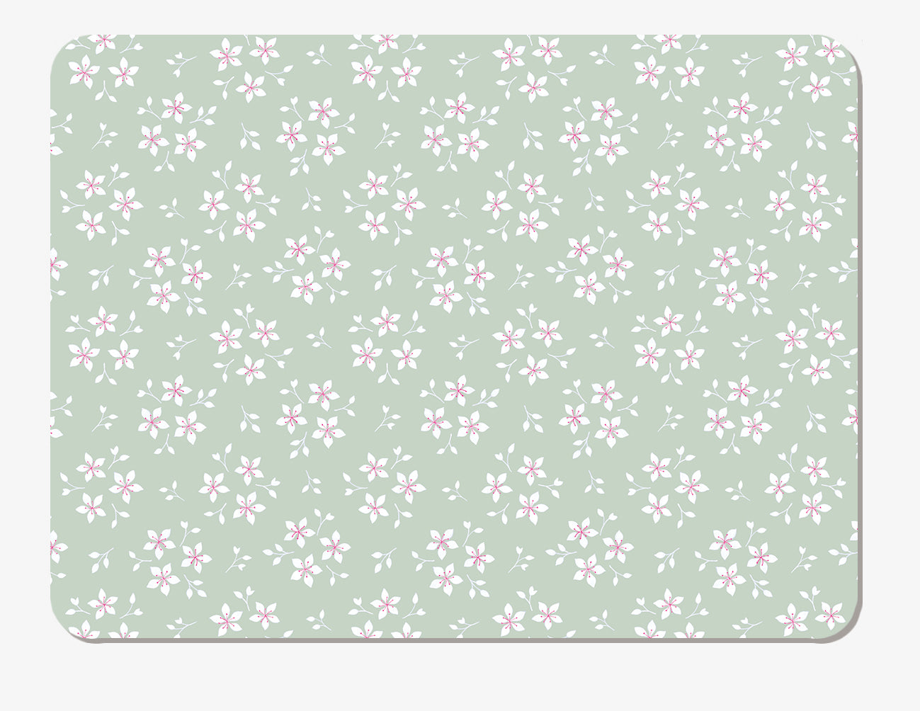 Green ditsy floral placemat