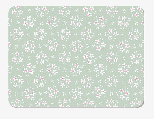 Green ditsy floral placemat