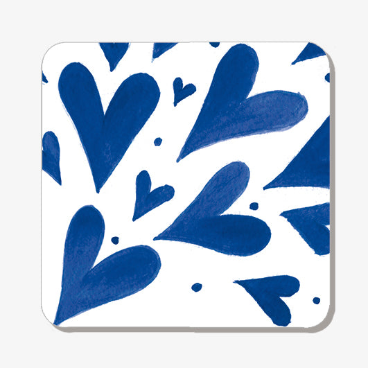 Blue hearts coaster