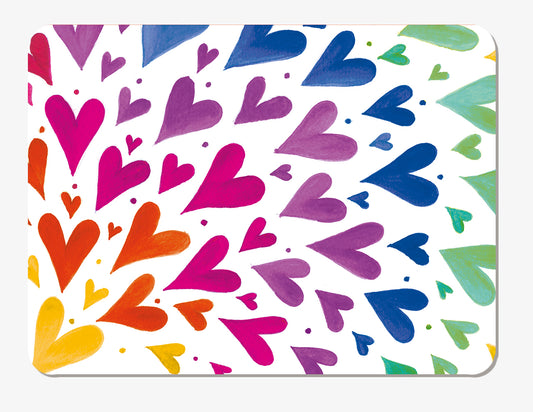 Rainbow hearts placemat