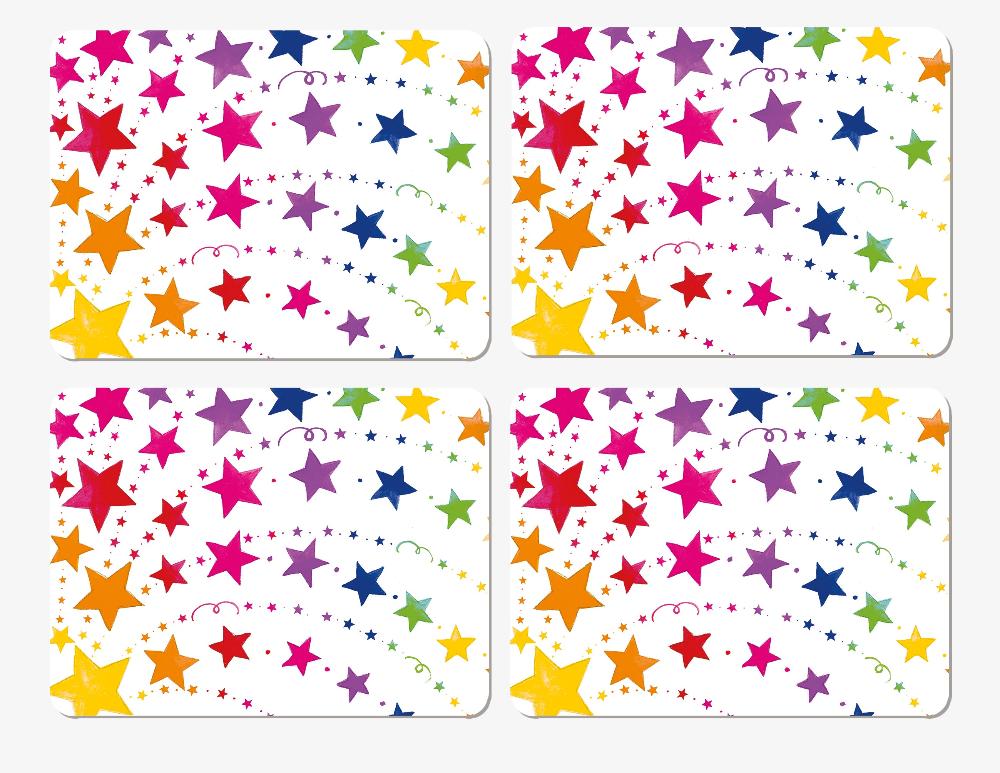 Set of 4 Rainbow stars placemats