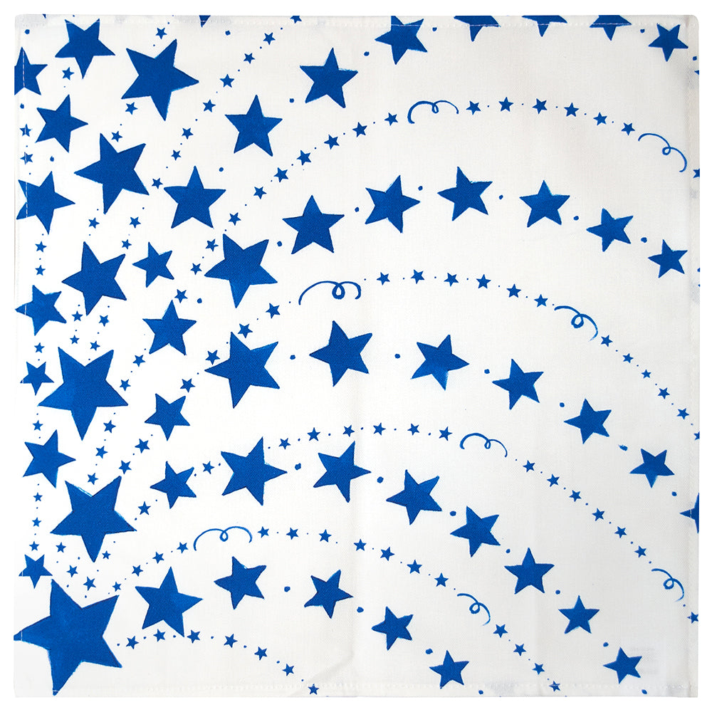 Blue stars cloth napkin, made in the uk