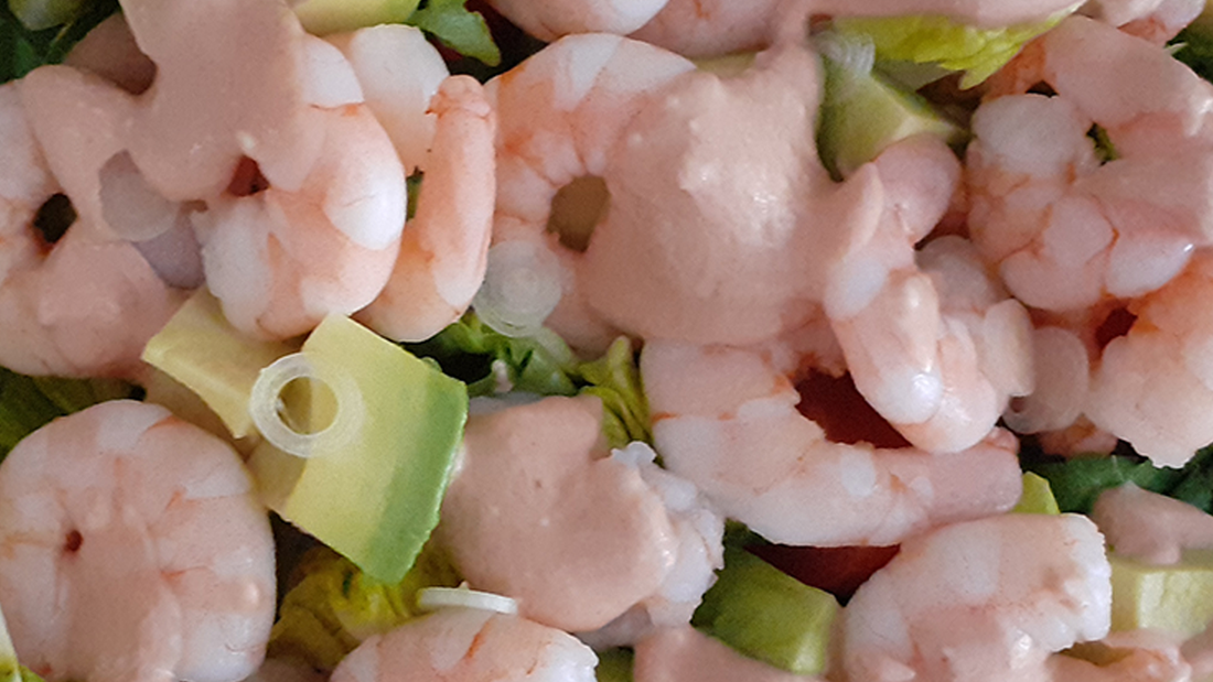 Seafood sauce on a prawn salad