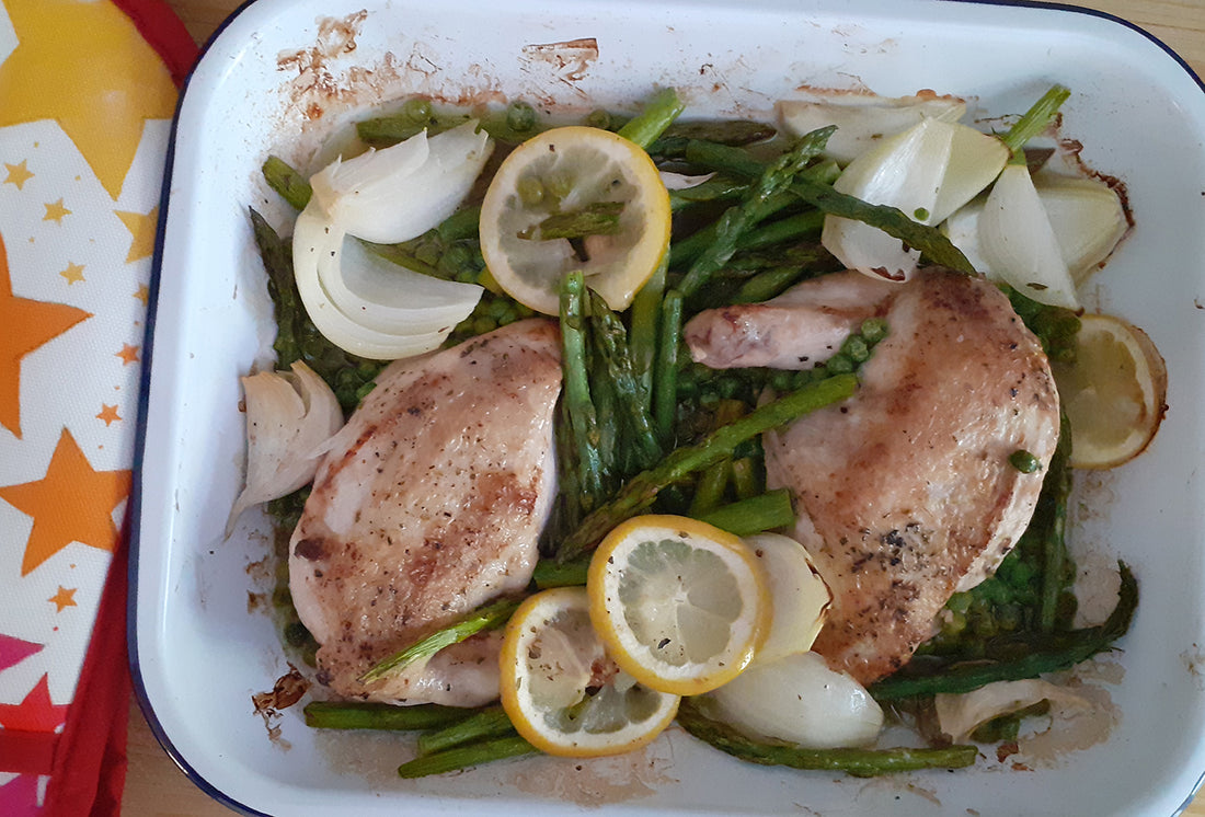 Chez Beccy's Spring Chicken with asparagus recipe