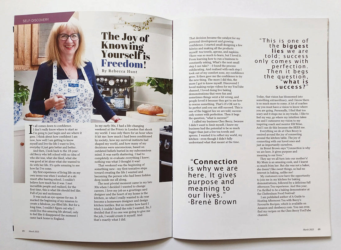 Confidence magazine feature article on Chez Beccy founder Beccy