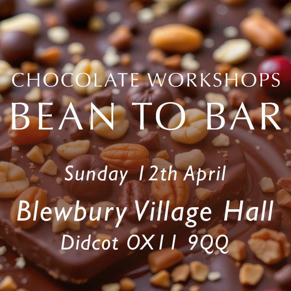 Bean to Bar Chocolate Workshop at Blewbury Village Hall, Didcot OX11 9QQ on Sunday 12th April – hands-on chocolate making event