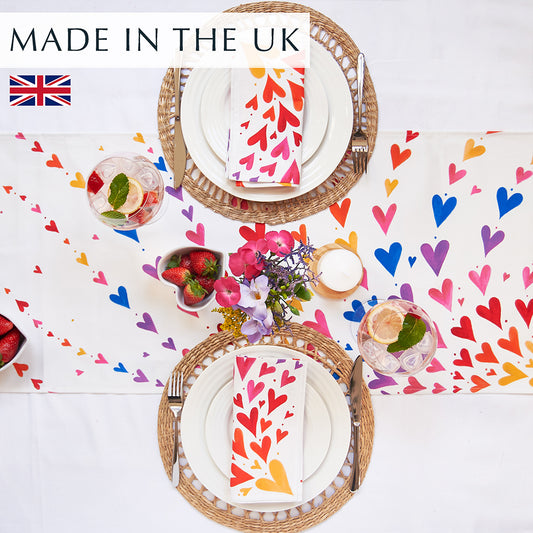 Rainbow Hearts Table Runner