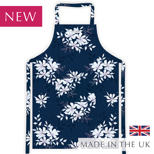 New Large Navy Floral Apron