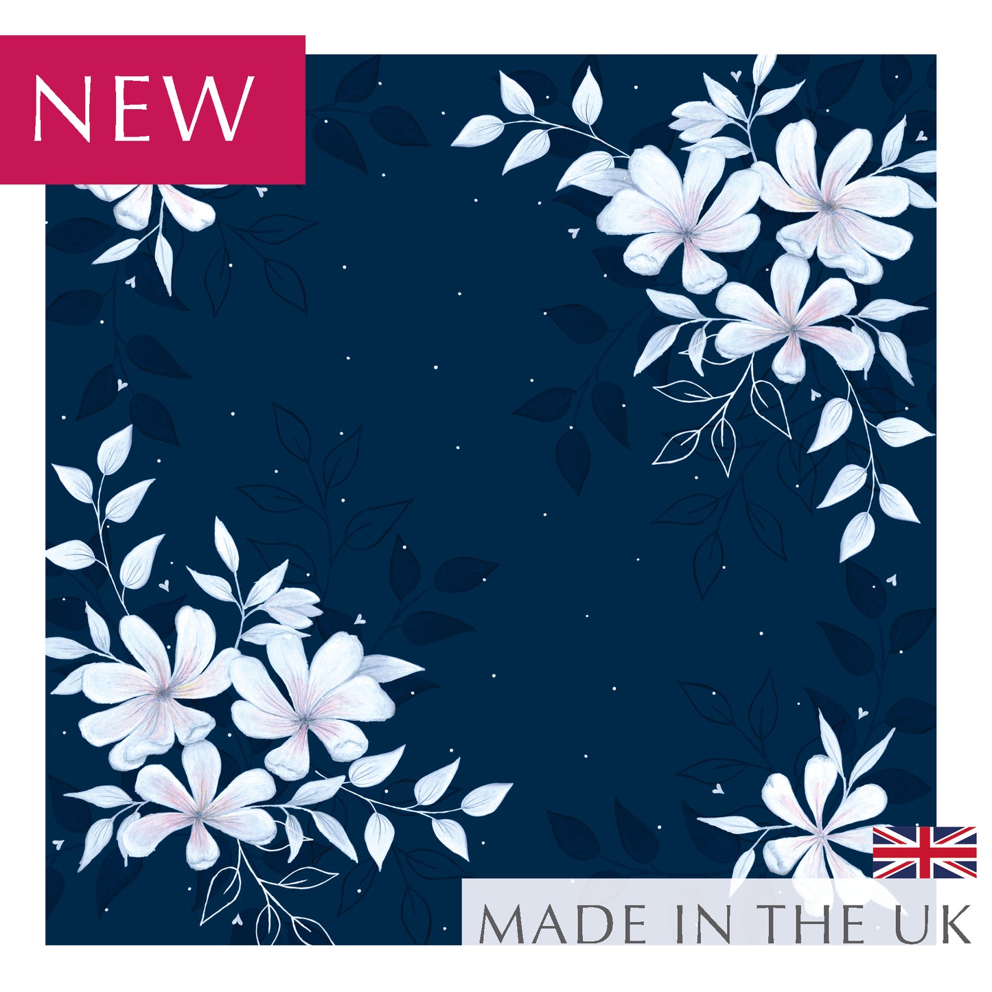 New Large Navy Floral Table Runner