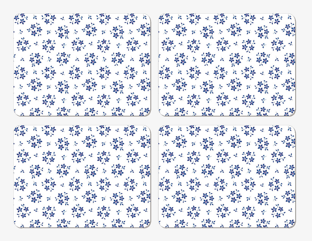 Blue Ditsy Floral Placemat, set of 4