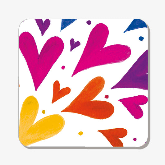 Rainbow hearts coaster